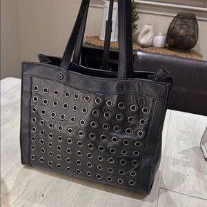 Emma Fox Black Eyelet Tote